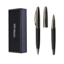 Luxury high-end business gift pen set metal roller pen custom logo ball pen with glue spray barrel